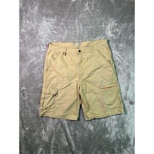 WRANGLER JEANS CO MEN'S CARGO HIKING UTILITY LOOP SHORTS 37 Y2K BEIGE